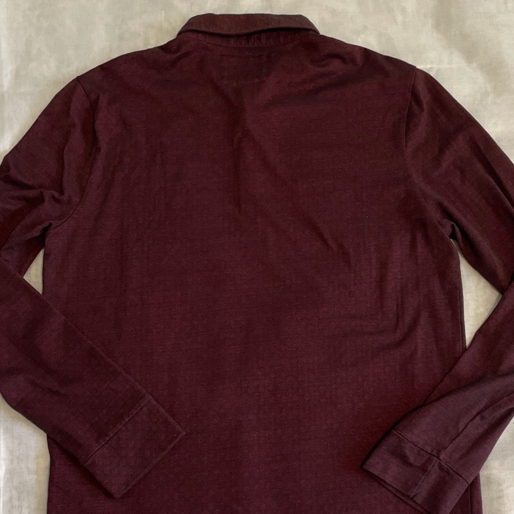 Express Men's Dark Red Patterned Button Down Polo… - image 7